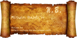 Mityin Baján névjegykártya